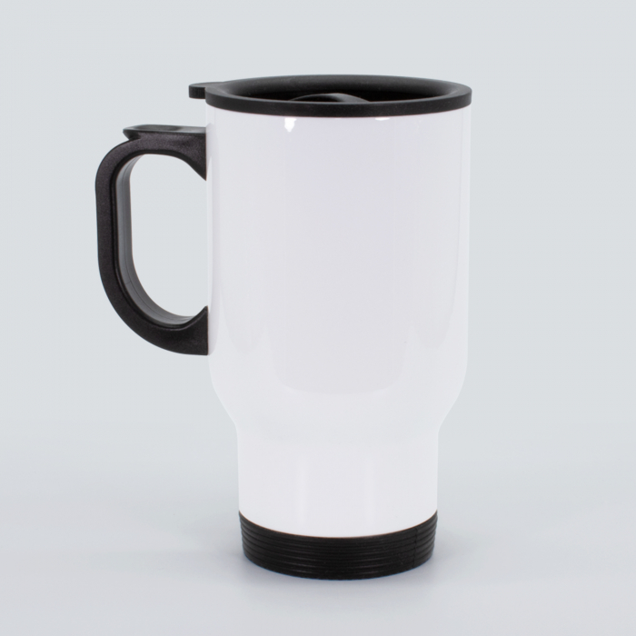 TAZÓN PARA SUBLIMACIÓN TÉRMICO DE ACERO INOXIDABLE BLANCO CON TAPA 14 OZ